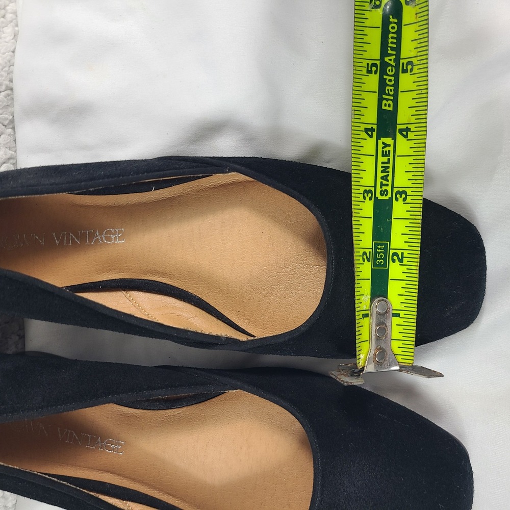 Crown Vintage Talzie Black Suede Square Toe Ballet Flats CV-TALZIE Womens 8M 39 - Picture 6 of 6